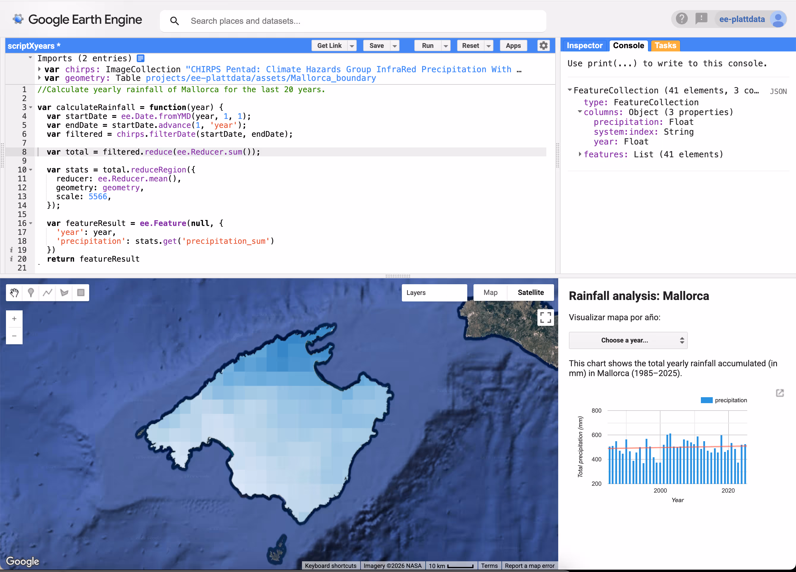 Google Earth Engine remote sensing apps